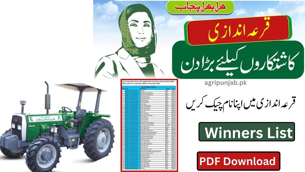 Green Tractor Scheme list 2024 Punjab Balloting